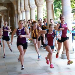 The Great Court Race event features a number of relay races, including high schools, college, club and staff events.